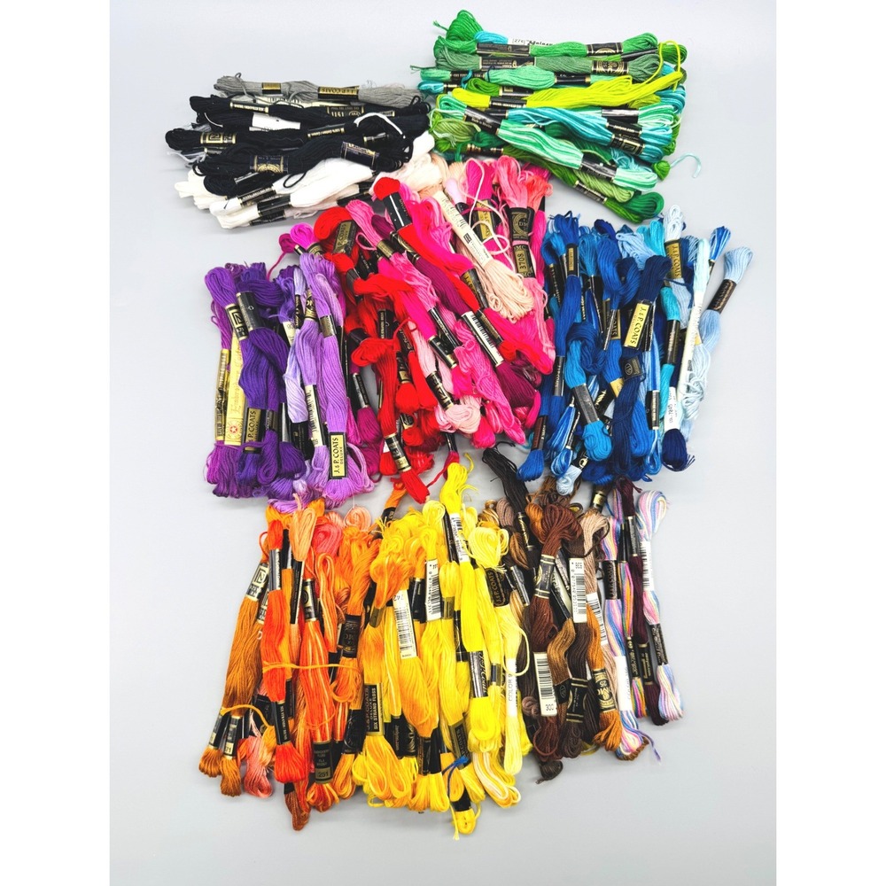 Embroidery Floss Mixed 250 piece Lot Six Strand Cotton DMC JP Coats Janlynn